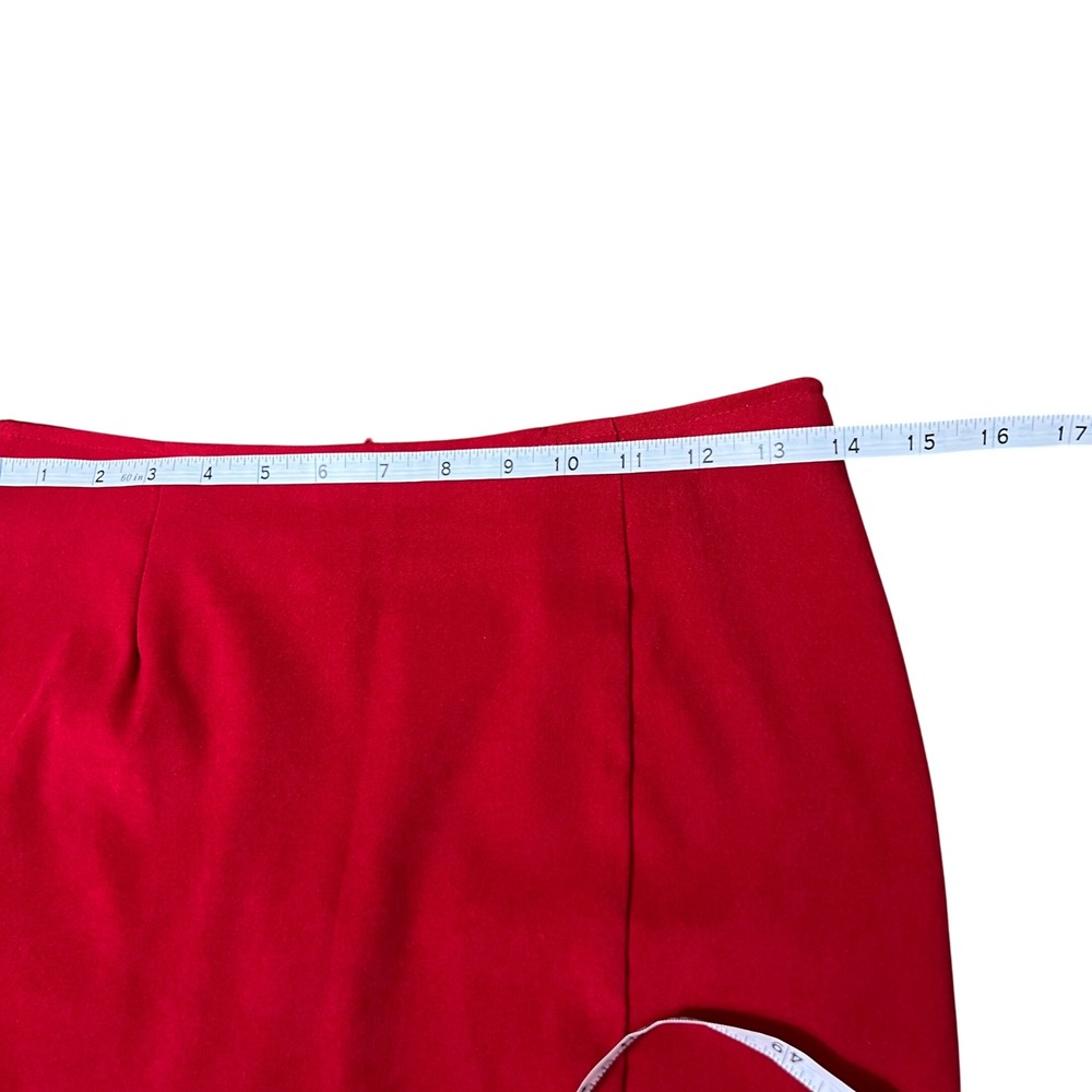 PROFILE Red Mini Skirt with Slit High Waist Zip Back Women's Small - Picture 4 of 7
